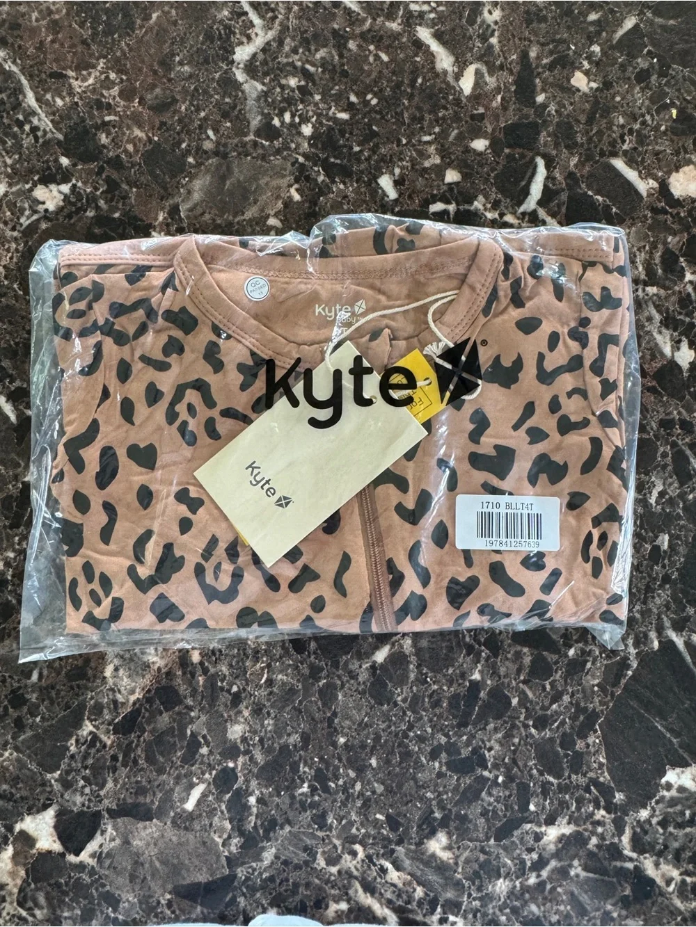 Kyte Baby Latte Leopard Zip Romper